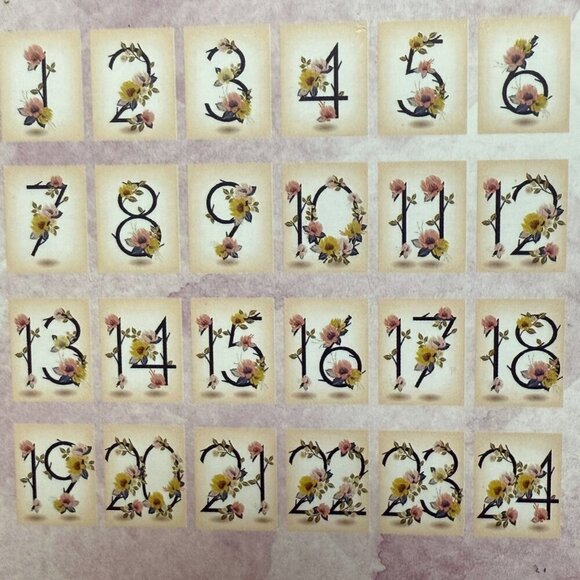 Table Number Cards 1-24 Pink Leaf Floral 4x5 Wedding Baby Shower Party Supplies - Picture 2 of 5